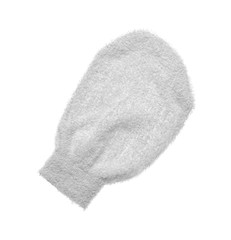 Exfoliating massage glove isolated on white
