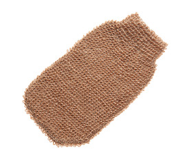 Exfoliating massage glove isolated on white