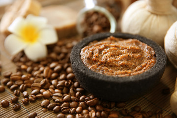 Coffee body scrub and spa set
