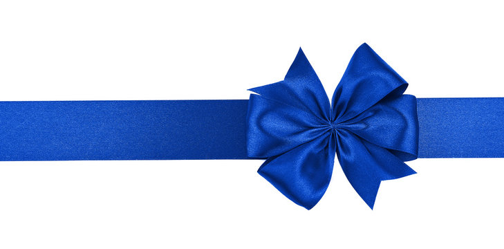 Realistic Blue Bow With Blue Ribbons Isolated On White Element For  Decoration Gifts Greetings Holidays Vector Illustration Stock Illustration  - Download Image Now - iStock