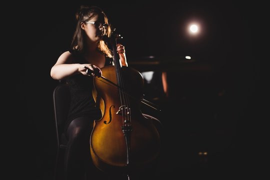 Female student playing violin