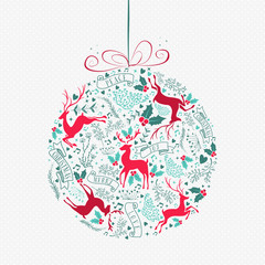 Merry Christmas retro bauble ornament decoration