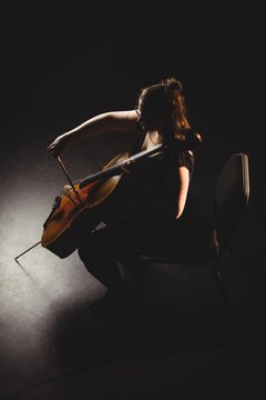 Female student playing violin