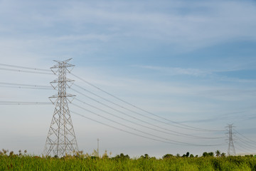 High voltage towers.
