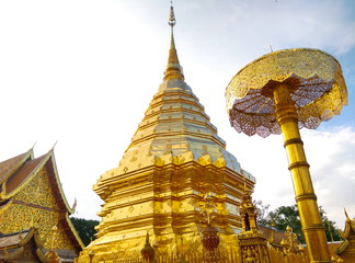 The golden pagoda of Chiangmai Thailand.