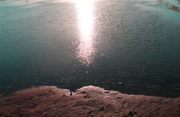 sunset ocean reflection