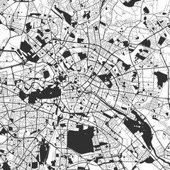 Fototapeta na wymiar Berlin Monochrome Map Artprint