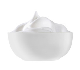 white cup filled with smooth white cream
