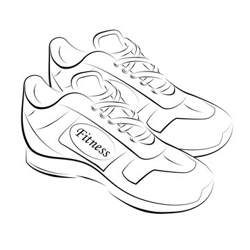 Sports shoes .Fitness shoes vector .