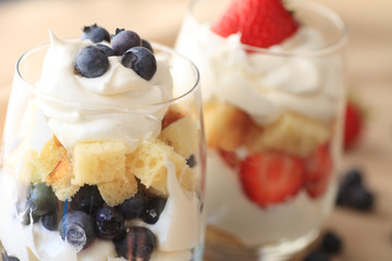Small berry trifles in glasses