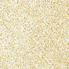 Gold glitter texture isolated on white. Glittering tinsel. Gilded abstract particles. Explosion of confetti shine. Celebratory background. Vector illustration,eps 10.