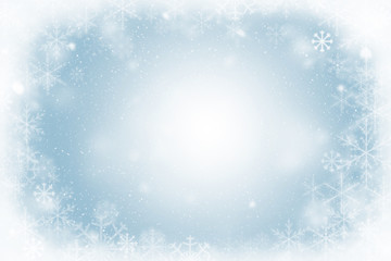 Winter frame of snowflakes