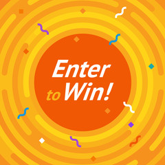 Win sign. Congratulations win banner. Flat vector win illustration. Win banner with lines, rounded corners. Hipster win card. Win design. Vector win illustration. Abstract win pattern with stars