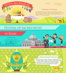 Italy National Festivals in Flat Style Design