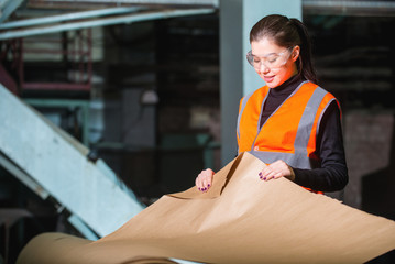 Fototapeta premium Paper mill facotry worker