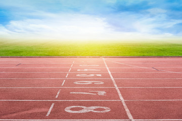 Start running track in stadium or sport park. - 126123502