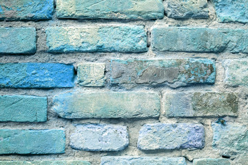 old blue brick wall background