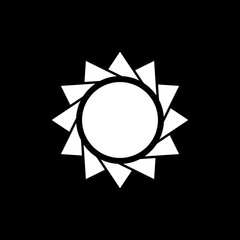 The sun icon. Sunrise and sunshine, weather, sun symbol. UI. Web. Logo. Sign. Flat design. App. Stock