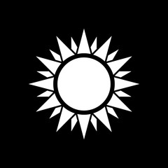 The weather icon. Sunrise and sunshine, weather, sun symbol. UI. Web. Logo. Sign. Flat design. App. Stock