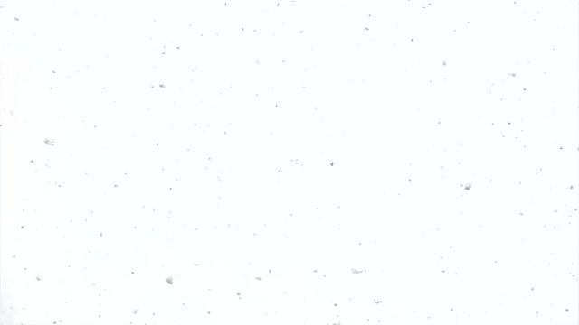 Snow falls from the sky in the top frame of the camera. Slow motion full-HD 1920 X 1080