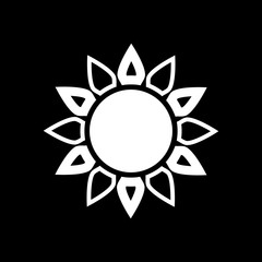 The weather icon. Sunrise and sunshine, weather, sun symbol. UI. Web. Logo. Sign. Flat design. App. Stock