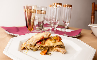 Vegan vegetable pie.