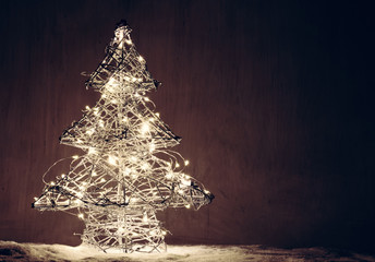 Christmas tree shape made of lights.