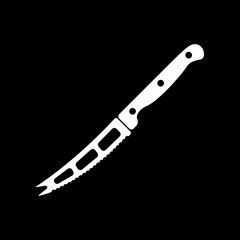 The knife for cheese icon. Knife and chef, kitchen symbol.UI. Web. Logo. Sign. Flat design. App.