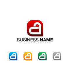 Colorful a Love Logo - Vector Icon