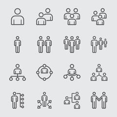 Fototapeta premium Business team and Organize line icon