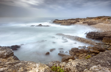 A blue sunset on a stormy day