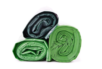 Green garbage bags