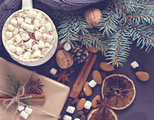 Cocoa, coffee marshmelou