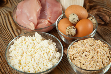 Healthy lifestyle, sport, fitness, diet and protein