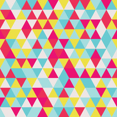 Fototapeta na wymiar Geometric seamless pattern with colorful triangles in retro design