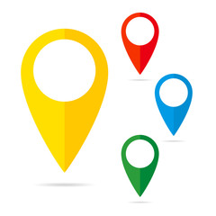 Set of map markers - vector illustration.