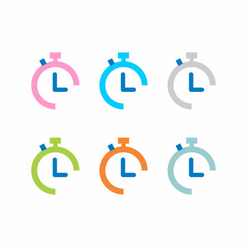 Colorful Abstract Timer Logo - Vector Icon