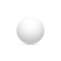 Realistic White Ball or Sphere. Vector