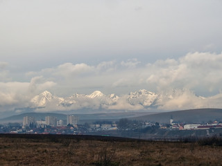 Mountains with clouds