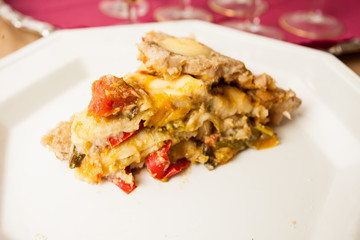 Vegan vegetable pie.