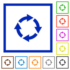 Rotate right flat framed icons