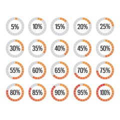 set elementi grafici percentuale