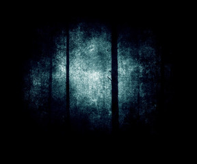 Obraz premium Scary Halloween Forest Wallpaper. Dark grunge mystical landscape