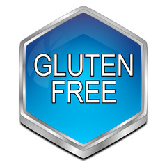 Gluten free Button - 3D illustration