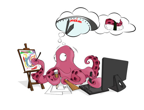 Deadline of Octopus. Illustrator, artist, digital painter