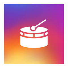 Drum icon vector, clip art. Also useful as logo, web UI element, symbol, graphic image, silhouette and illustration.