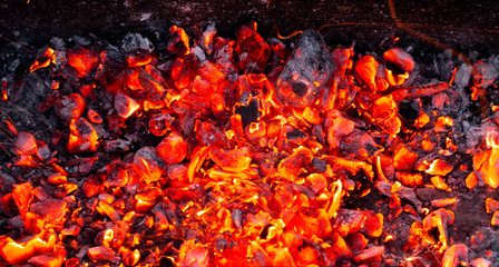 burning charcoal as background