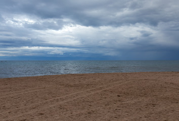 cloudy weather on the sea as background