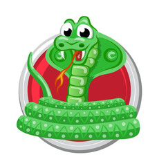 Snake. Orient horoscope sign isolated in circle