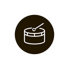Drum icon vector, clip art. Also useful as logo, web UI element, symbol, graphic image, silhouette and illustration.